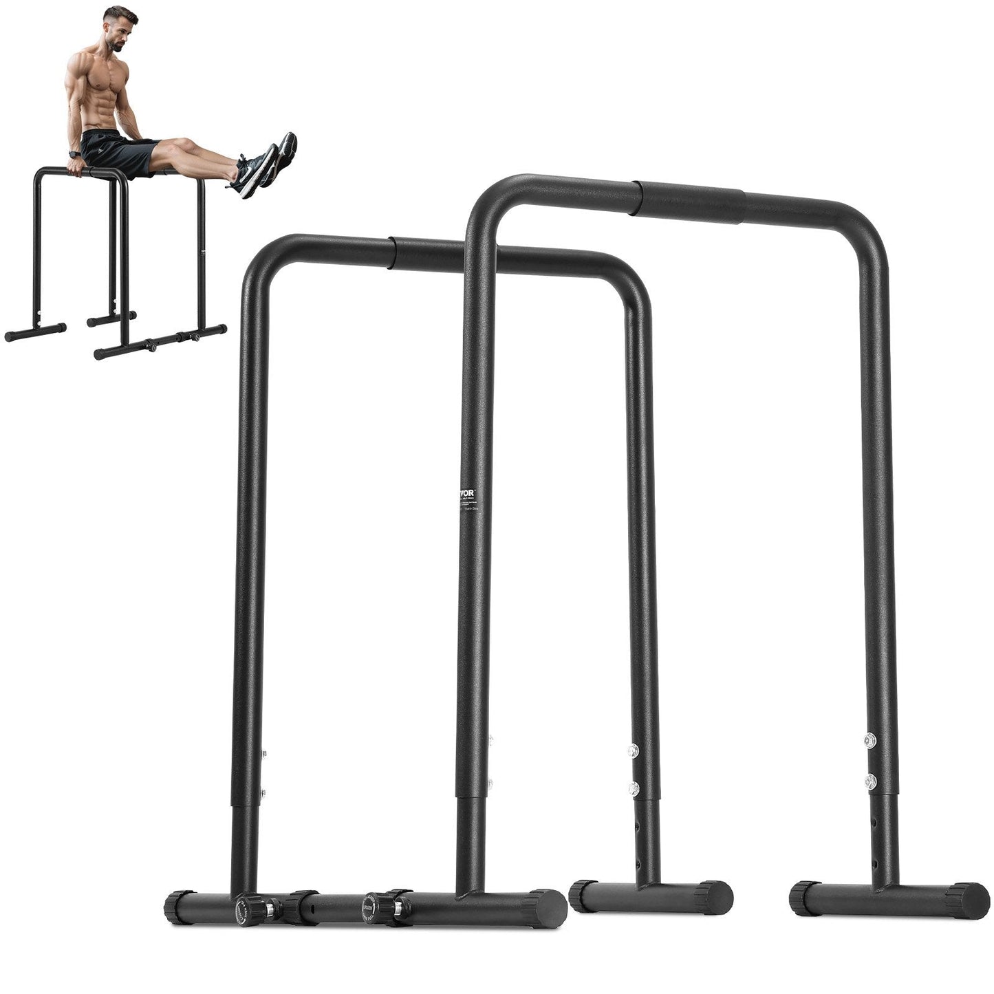 Heavy Duty Adjustable Dip Stand Station, 200 kg Capacity for Home Gym Fitness