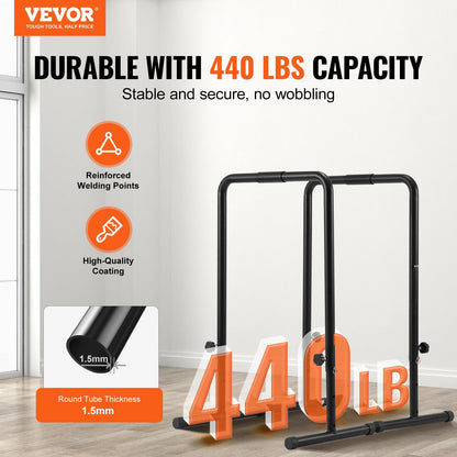 Heavy Duty Adjustable Dip Stand, 200 kg Capacity, for Home Gym Fitness Training