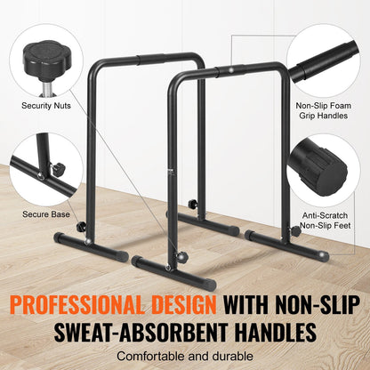 Heavy Duty Adjustable Dip Stand, 200 kg Capacity, for Home Gym Fitness Training