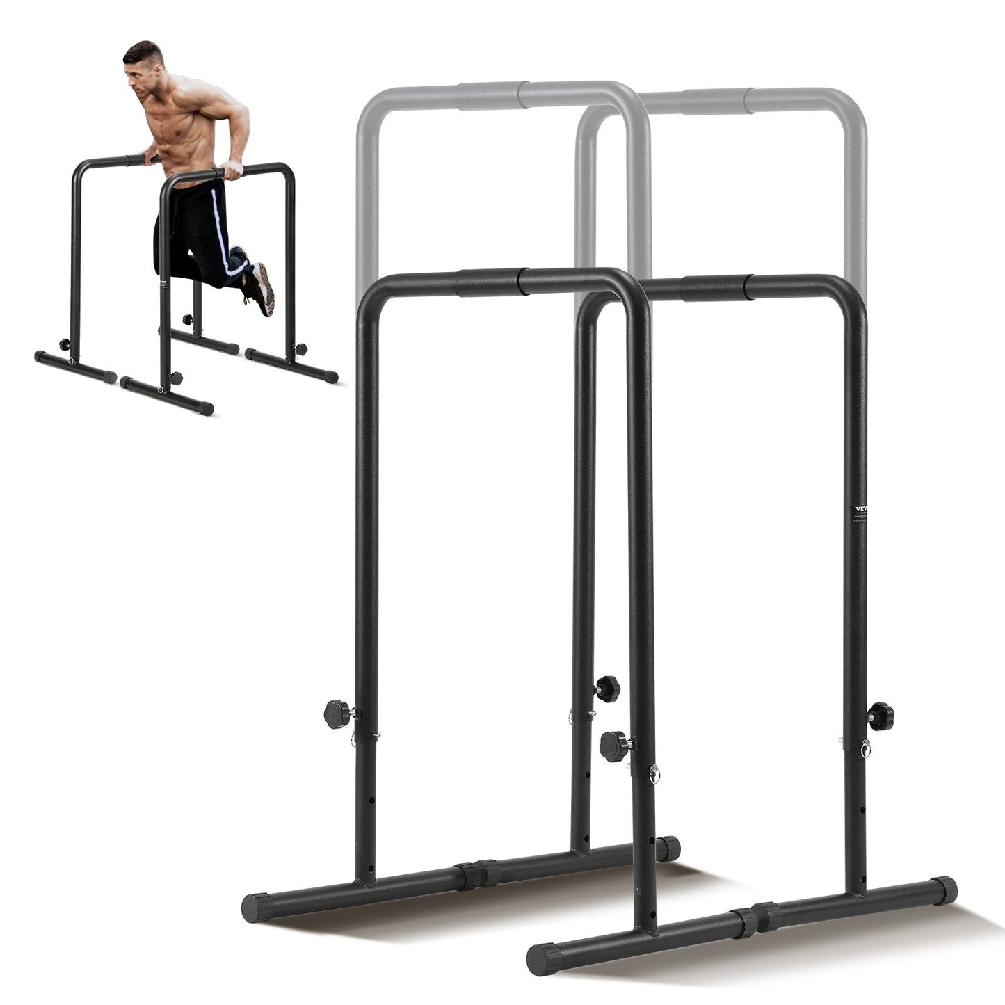 Heavy Duty Adjustable Dip Stand, 200 kg Capacity, for Home Gym Fitness Training