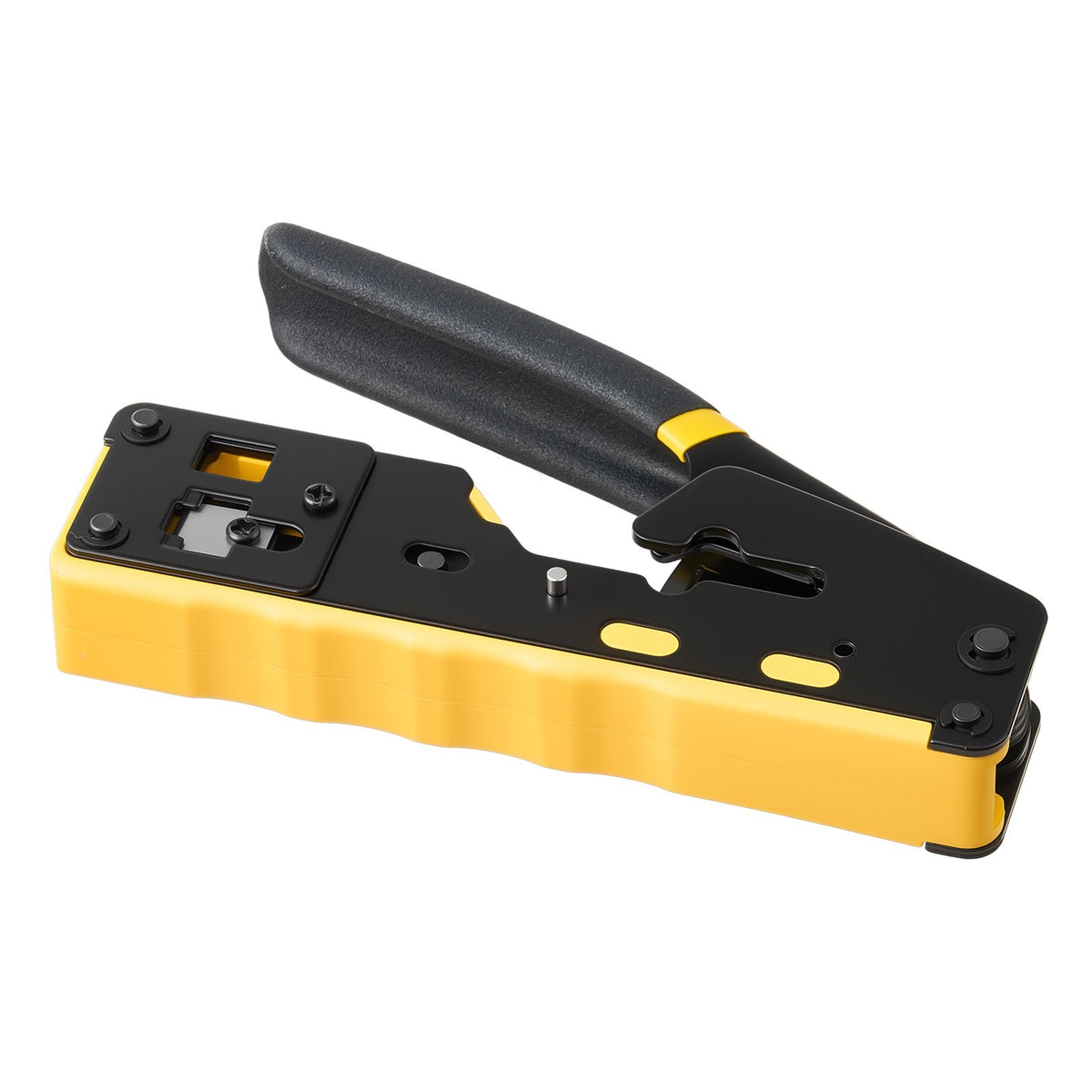 Crimping Tool, RJ45/RJ11/RJ12 Ethernet Crimper, Crimp Tool Kit for 4/6/8-Pin Modular Plugs, with Mini Wire Stripper, 50 Connectors and 50 Boots, Replacement Blades, and Network Cable Tester