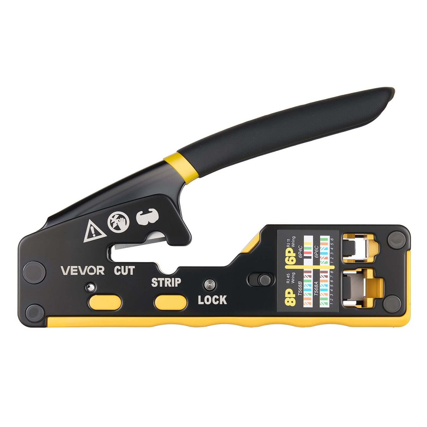Crimping Tool, RJ45/RJ11/RJ12 Ethernet Crimper, Crimp Tool Kit for 4/6/8-Pin Modular Plugs, with Mini Wire Stripper, 50 Connectors and 50 Boots, Replacement Blades, and Network Cable Tester