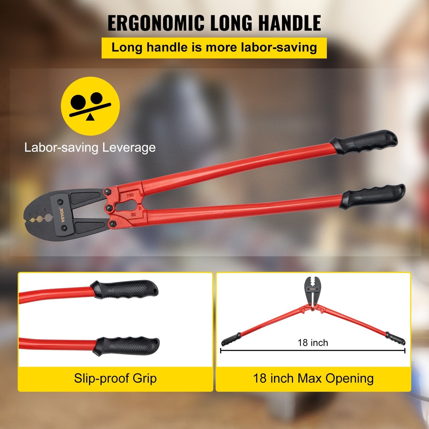 762mm Manual Swaging Tool for Aluminum/Copper Sleeves, Insulated Handle, Alloy Steel
