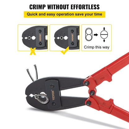 762mm Manual Swaging Tool for Aluminum/Copper Sleeves, Insulated Handle, Alloy Steel