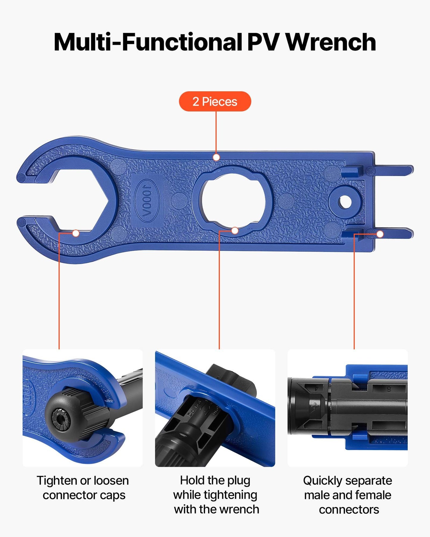 Crimping Tool, 2.5-6 mm² Ratcheting Solar Connector Crimper Tool Kit, Clear Metric & AWG Markings, with 10 Pairs Solar Connectors, 10 Pairs of Cable Connectors, Wrenches, and a Storage Case