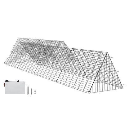 VEVOR Chicken Tunnels, 729 x 200 x 61.5cm(LxWxH) Chicken Tunnels for Yard, Portable