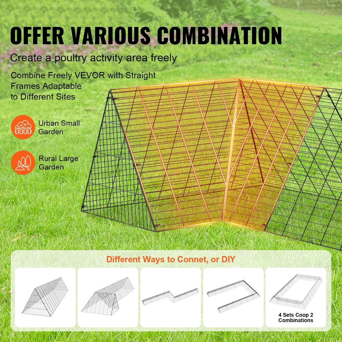 Portable 4m Chicken Tunnel with Corner Frame for Outdoor Use