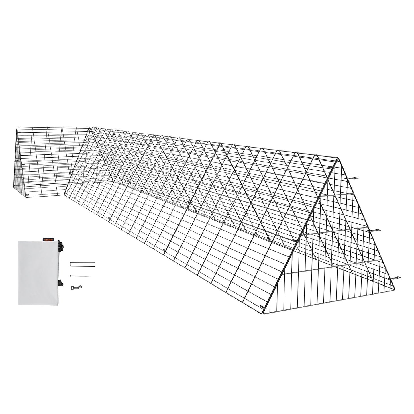 VEVOR Chicken Tunnels, 400x100x61.5 cm(LxWxH) Chicken Tunnels for Yard, Portable