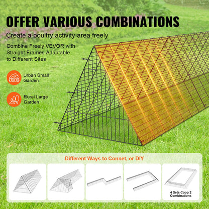 VEVOR Chicken Tunnels, 300 x 71 x 61.5cm (LxWxH) Chicken Tunnels for Yard, Portable