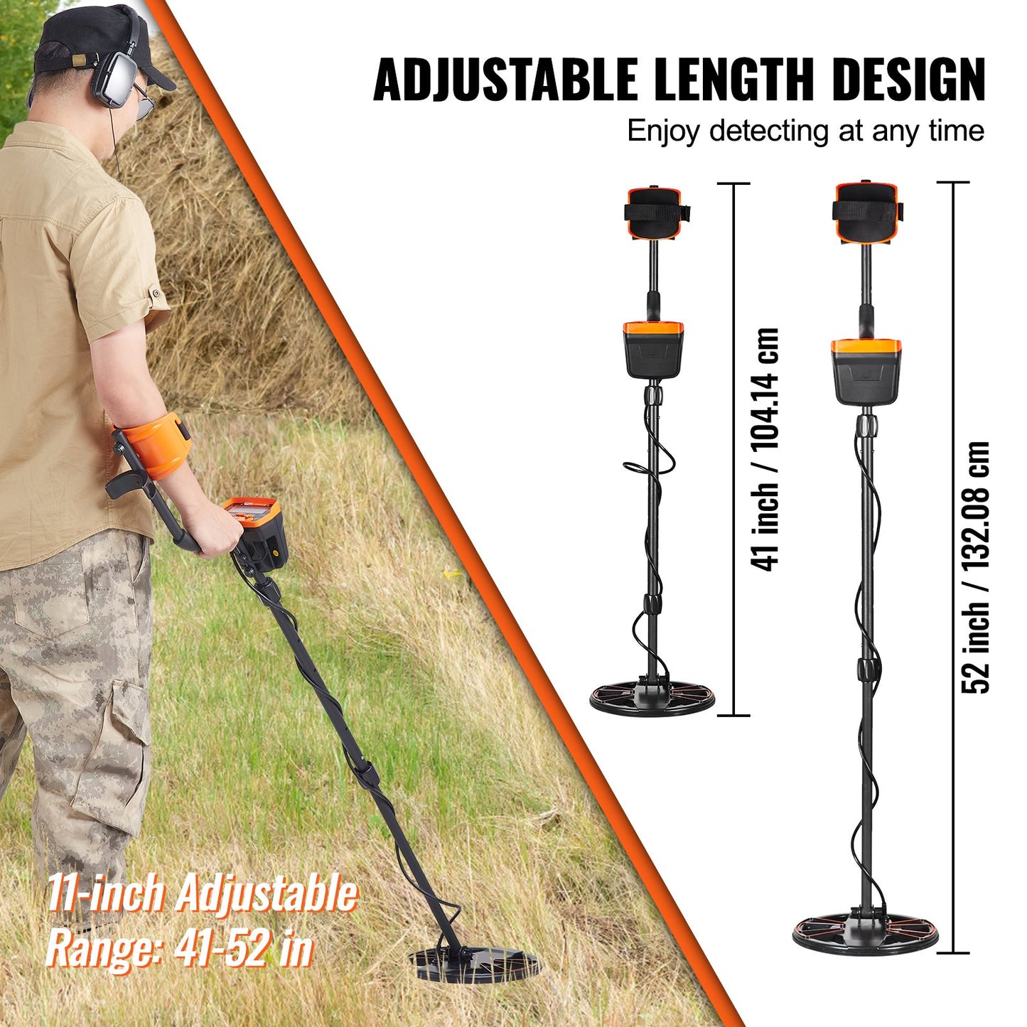 VEVOR Metal Detector for Adults&Kids, 250mm, Professional Adjustable Higher Accuracy