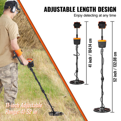 VEVOR Metal Detector for Adults&Kids, 250mm, Professional Adjustable Higher Accuracy