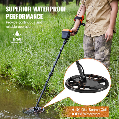 Professional Gold Metal Detector for Adults & Kids, Adjustable, Waterproof IP68