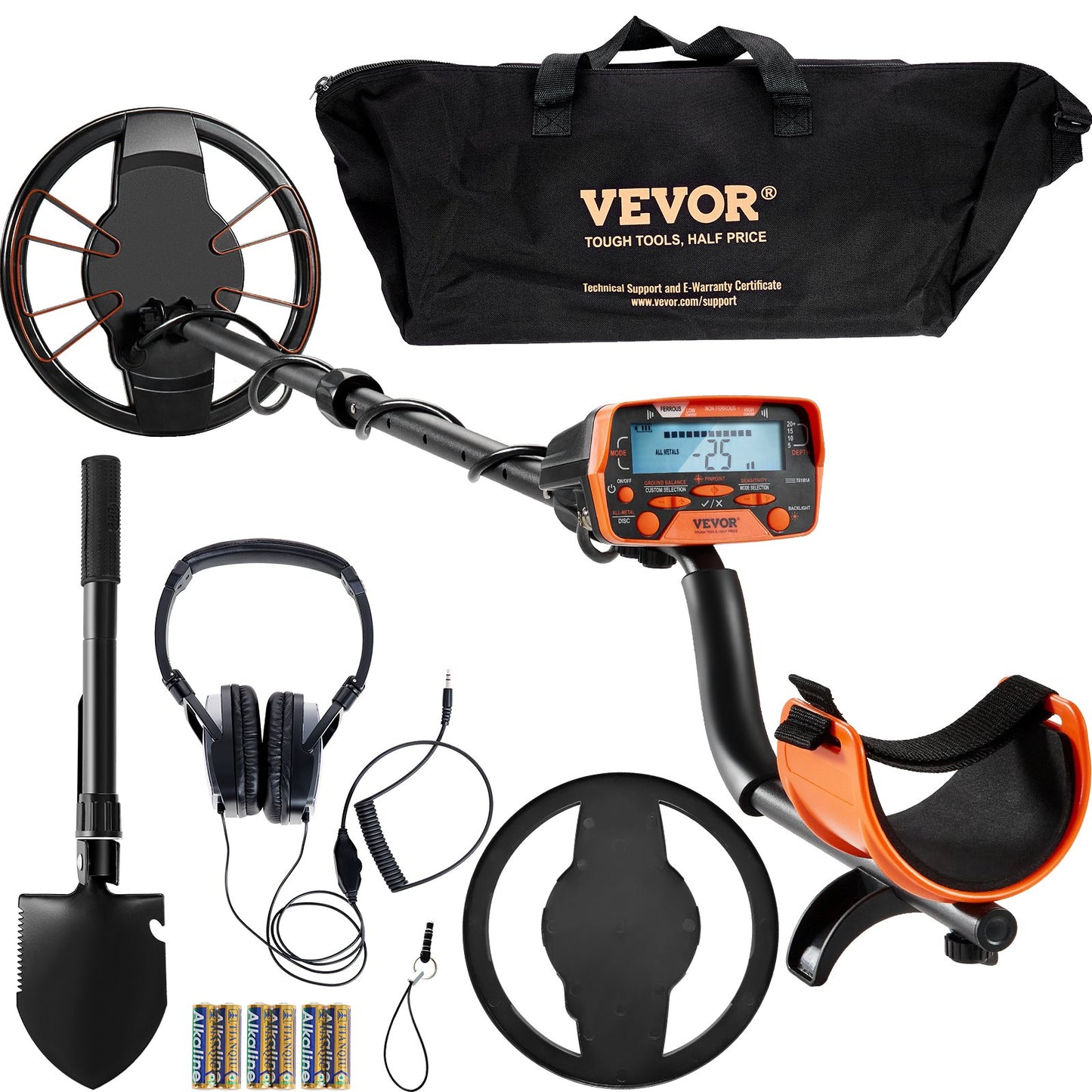 VEVOR Metal Detector for Adults&Kids, 250mm, Professional Adjustable Higher Accuracy
