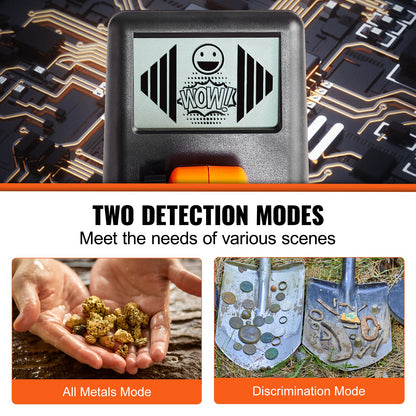 VEVOR Metal Detector for Kids, 150mm, Waterproof Search Coil with LCD Display, Adjustable