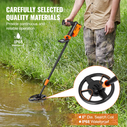 VEVOR Metal Detector for Kids, 150mm, Waterproof Search Coil with LCD Display, Adjustable