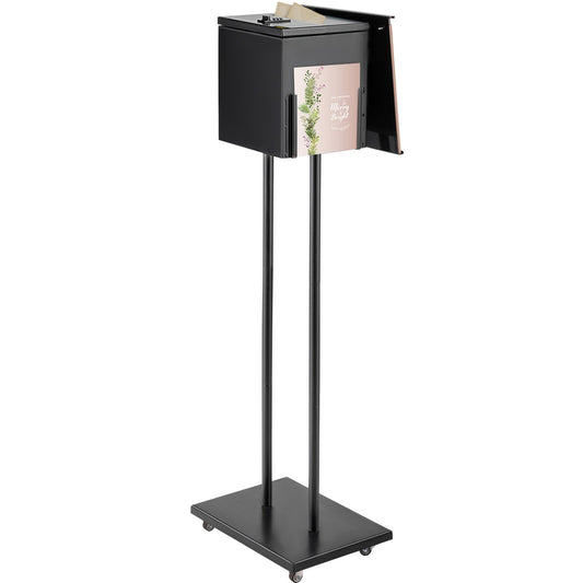 VEVOR Ballot Box, Floor Standing Suggestion Box with Lock and Sign Holder, Side