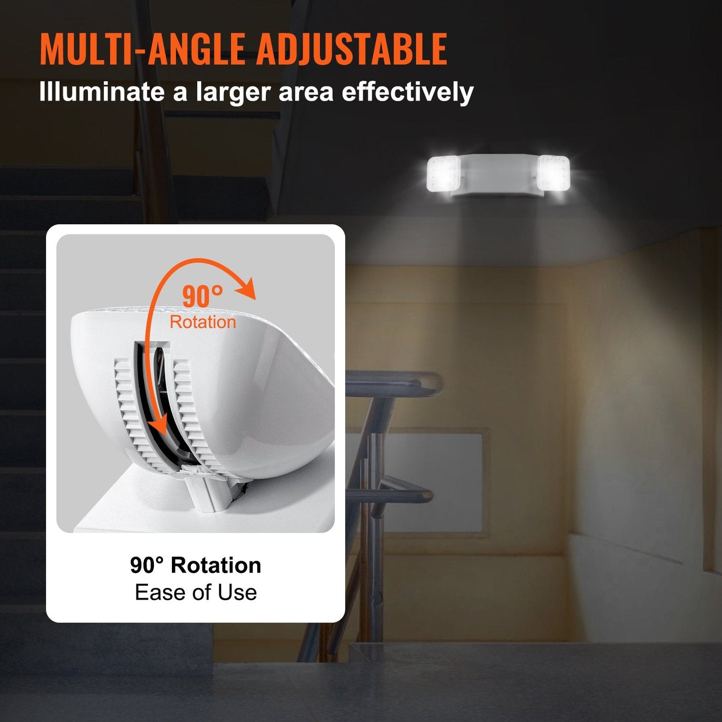 Commercial LED Exit Lights with Backup Battery, 3 kg, 180-Minute Runtime