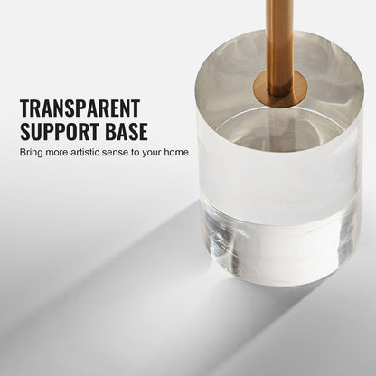 Clear Acrylic Side Table with Solid Base, 0.3m Round Top, 0.5m High