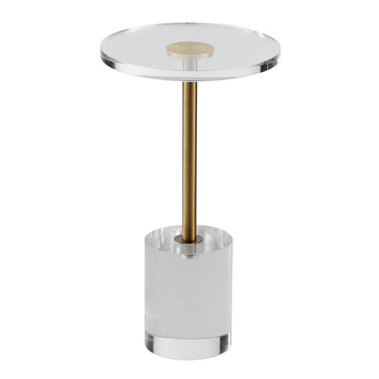 VEVOR Clear Acrylic End Table, Acrylic Side Table with a Solid Base, 11.9 x 11.9