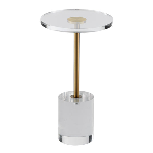 VEVOR Clear Acrylic End Table, Acrylic Side Table with a Solid Base, 11.9 x 11.9