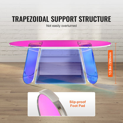 Colorful Acrylic Coffee Table, 0.35m High, 25kg Load Capacity, Living Room Decor