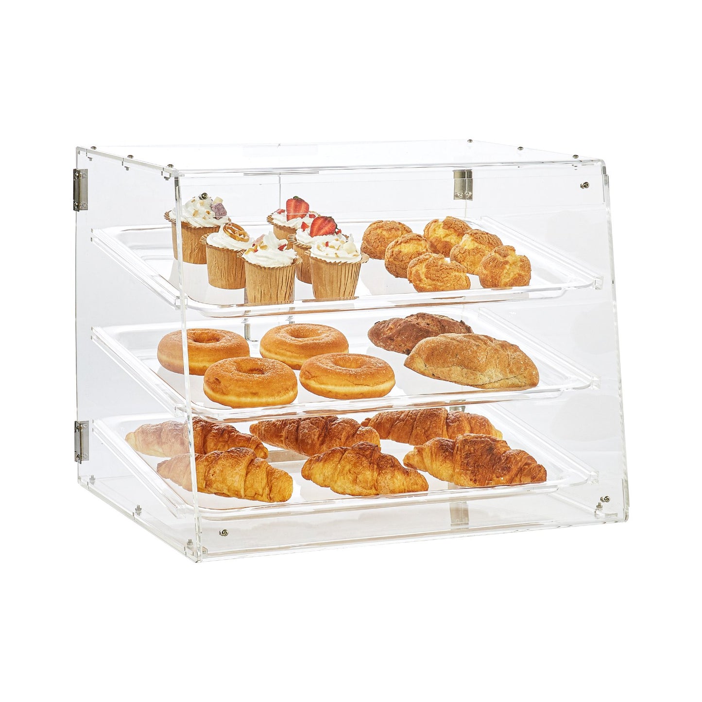 VEVOR Pastry Display Case, 3-Tier Commercial Countertop Bakery Display Case, Acrylic