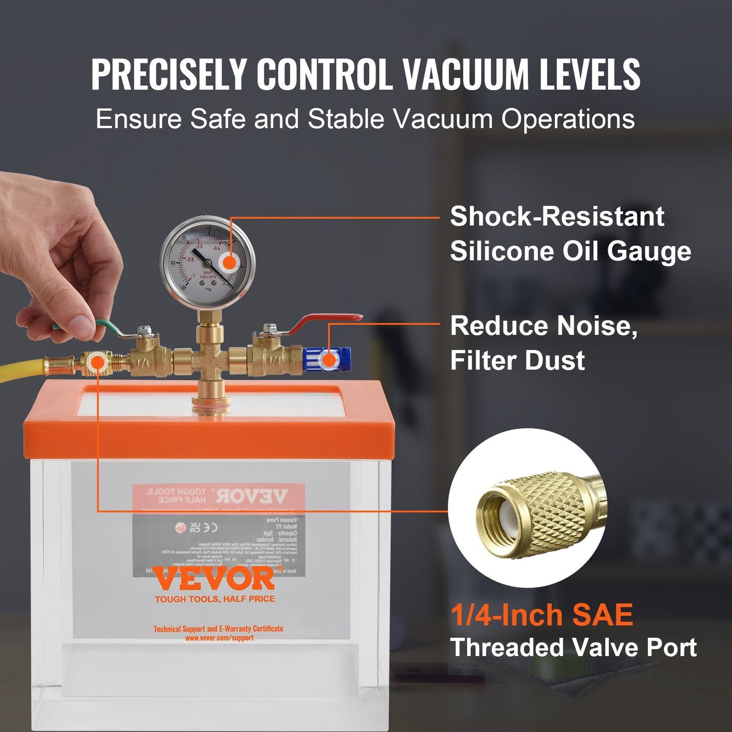 2-Gallon Multipurpose Vacuum Chamber for Resin, Silica Gel, and Gypsum Degassing