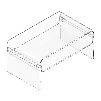Acrylic Coffee Table, 2 Tiers Center Table with Storage Shelf, Modern Rectangle Acrylic Coffee Desk, Ideal for Dining Room, Kitchen Island, Restaurant, Office, 50 x 80 x 38 cm (Clear)