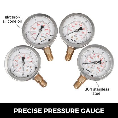 Hydraulic Pressure Test Kit with Gauges & 1.6m Hose for Construction Machinery