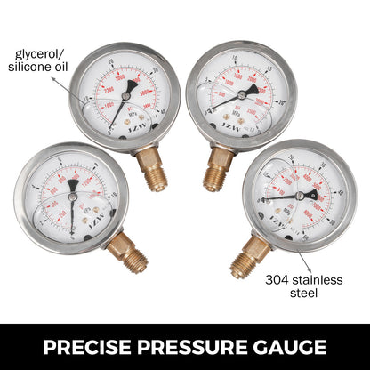 VEVOR Hydraulic Pressure Test Kit 10/25/40/60 Mpa Hydraulic Pressure Gauges with