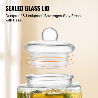 VEVOR Beverage Dispenser, 1.5 Gallon Drink Dispensers for Parties, Glass Juice Dispenser