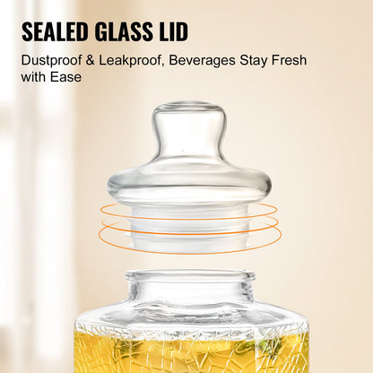 VEVOR Beverage Dispenser, 2.5 Gallon Drink Dispensers for Parties, Glass Juice Dispenser