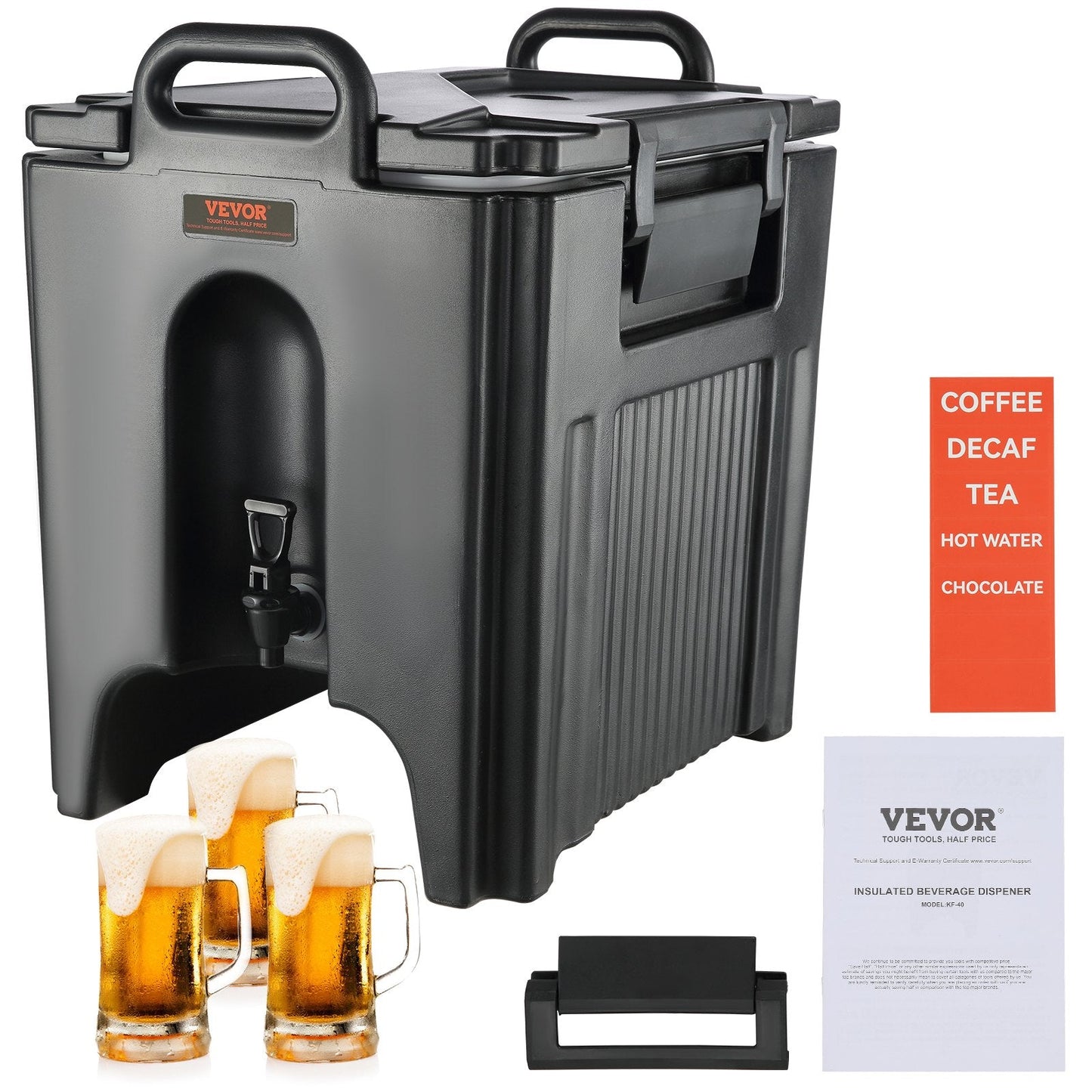 37.6 L Thermal Drink Dispenser with 30 mm Insulation, Ideal for Restaurants