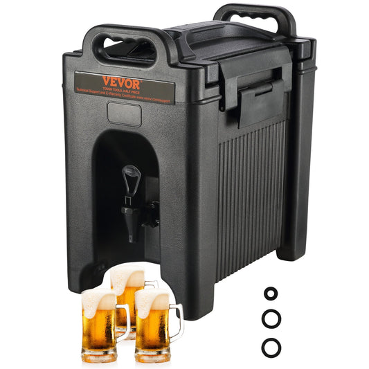 VEVOR Insulated Beverage Dispenser, 9.5 L, Food-grade LDPE Hot and Cold Beverage