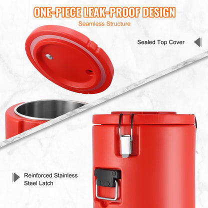 VEVOR Stainless Steel Insulated Beverage Dispenser, 17.2 Liter, Thermal Hot and
