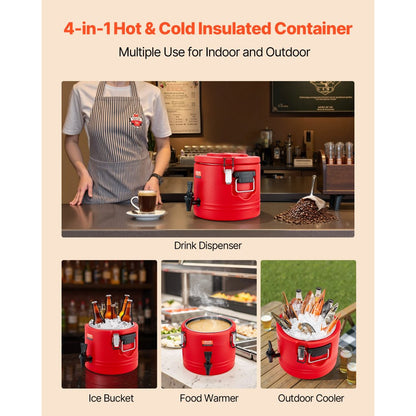 VEVOR Insulated Beverage Dispenser for Hot and Cold Drinks 2.2 Gal/8L Cooler Jug