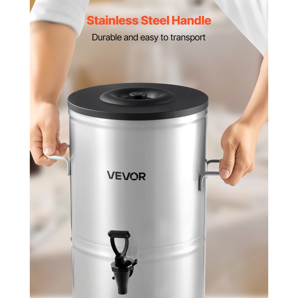 VEVOR Ice Tea Dispenser 4 Gal/15L for Iced Tea Juice Coffee 304 Stainless Steel