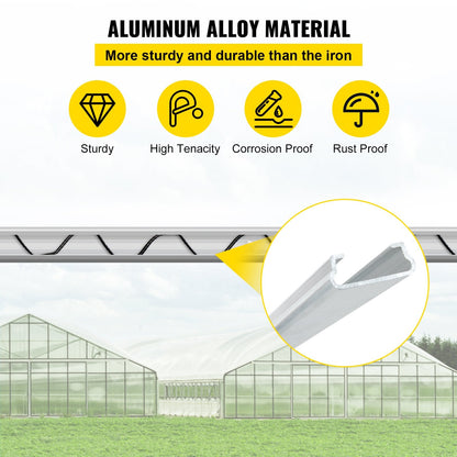 2m Aluminum Lock Channel & PE-Coated Spring Wire Bundle for Greenhouses