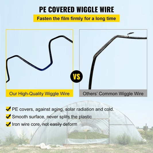 2m Aluminum Lock Channel & PE-Coated Spring Wire Bundle for Greenhouses