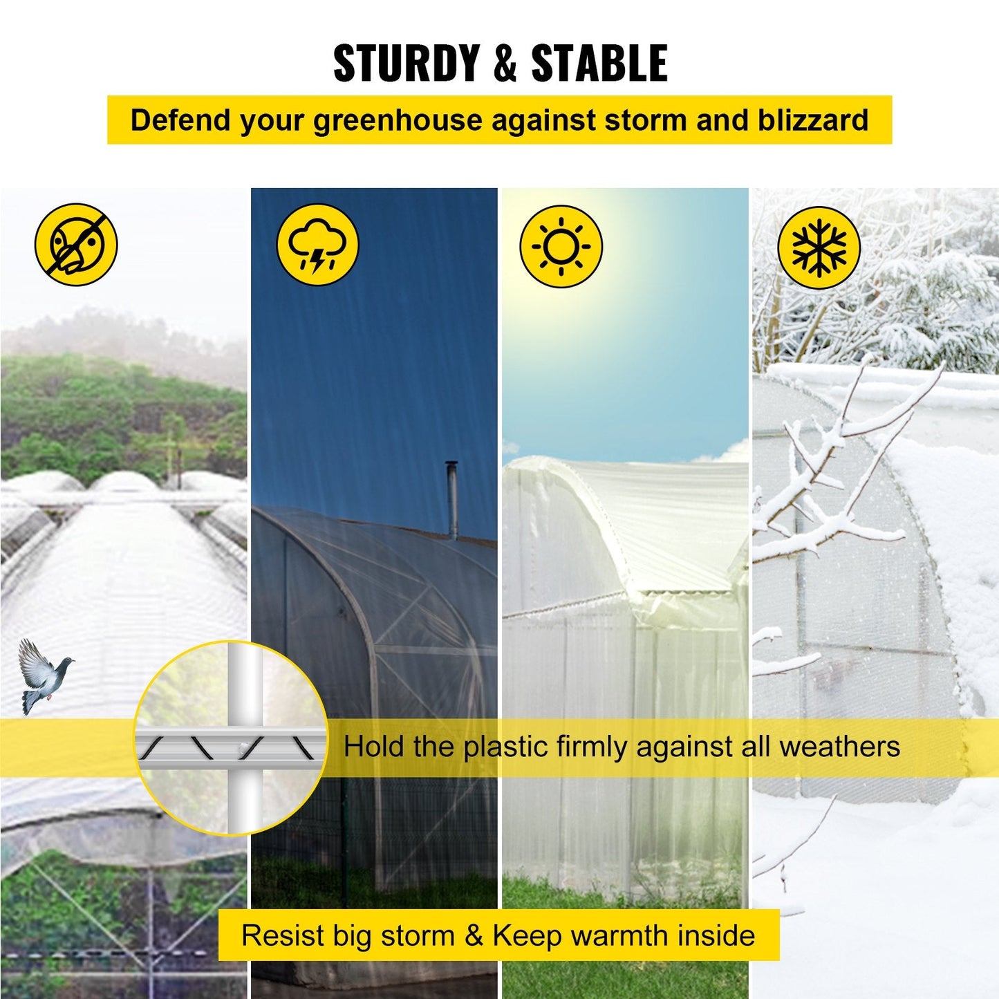2m Aluminum Lock Channel & PE-Coated Spring Wire Bundle for Greenhouses