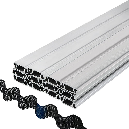 VEVOR Spring Wire and Lock Channel, 2m Spring Lock & U-Channel Bundle for Greenhouse,