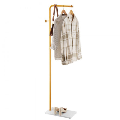 Coat Rack Freestanding Coats Rack with Quartz Stone Base & 3 Round Hooks