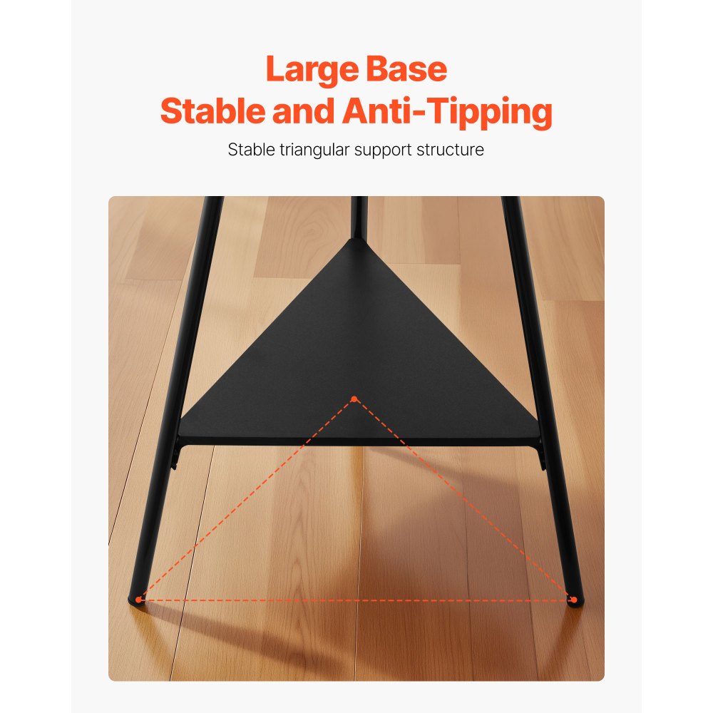 Coat Rack Freestanding Coats Rack Stand with 2 Shelves & 6 Hooks