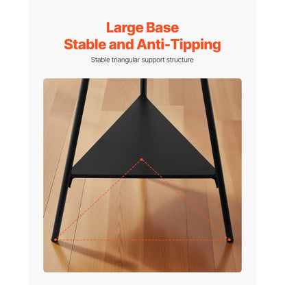 Coat Rack Freestanding Coats Rack Stand with 2 Shelves & 6 Hooks