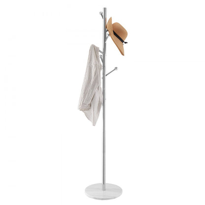 Coat Rack Freestanding Coats Rack Stand with Stable Marble Base & 8 Hooks