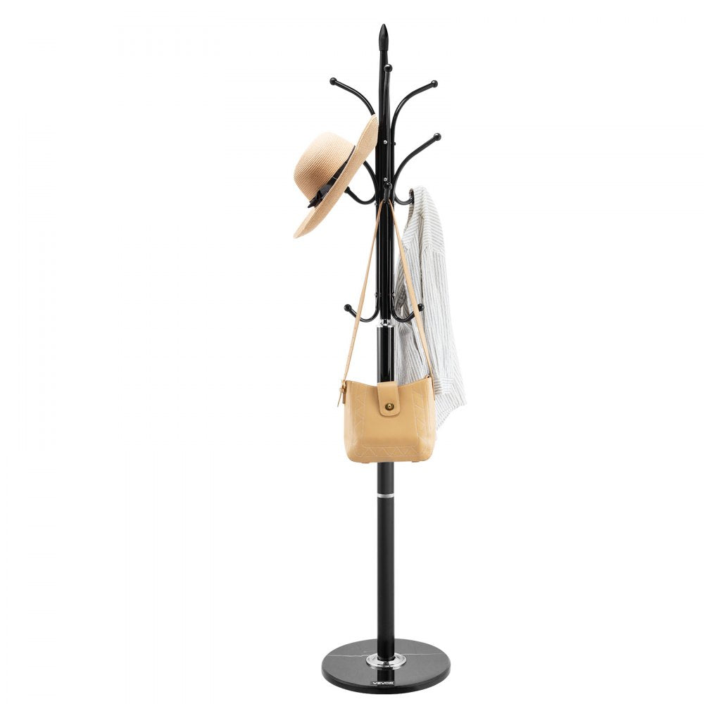 VEVOR Freestanding Coat Rack Coats Tree Stand with Stable Marble Base & 6 Hooks