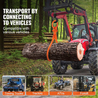 VEVOR Log Skidding Tongs, 18 inch 2 Claw Log Lifting Tongs, Heavy Duty Steel Lumber