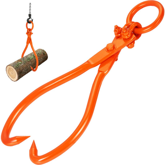 VEVOR Log Skidding Tongs, 18 inch 2 Claw Log Lifting Tongs, Heavy Duty Steel Lumber