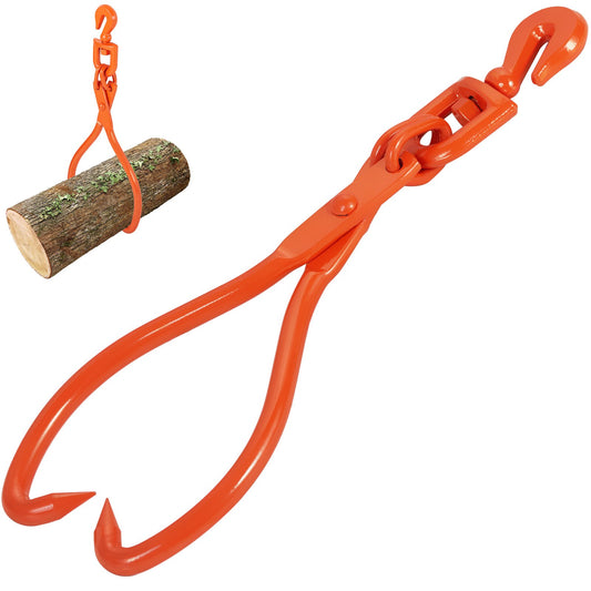 VEVOR Log Skidding Tongs, 45.7cm 2 Claw Log Lifting Tongs, Heavy Duty Rotating Steel