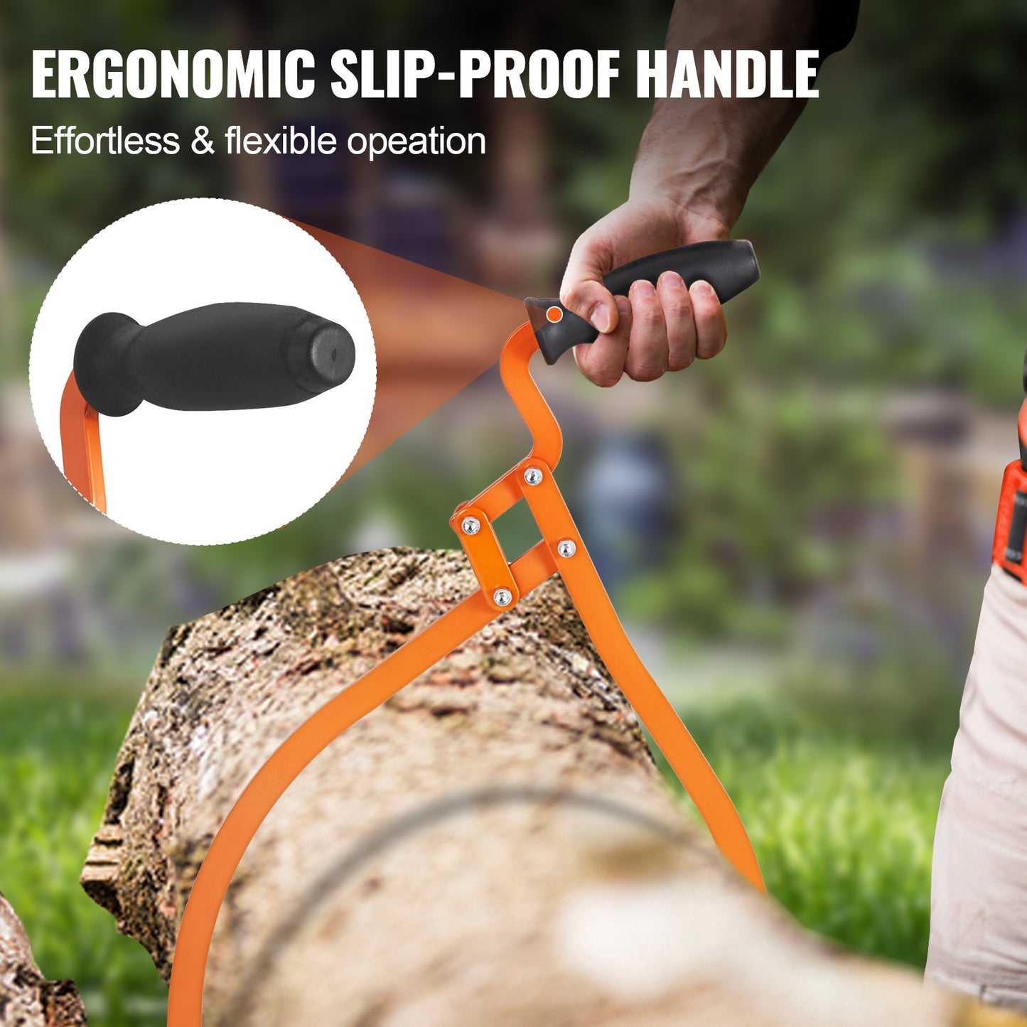 VEVOR Log Tongs, 20 inch 2 Claw Logging Skidding Tongs Non-Slip Grip, Steel Hand